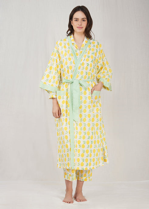 Women's Summer Loungewear Gown - Lemon